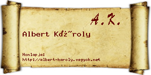 Albert Károly névjegykártya