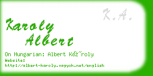 karoly albert business card